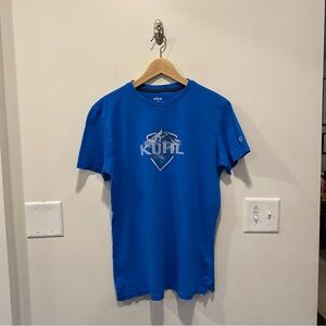 KUHL Born In The Mountains T Shirt men’s medium Rally Blue 100% organic cotton